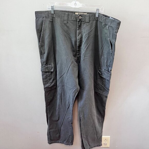 Wrangler Authentics Mens Cargo Pants 46x30 Cotton Gray - Picture 1 of 4